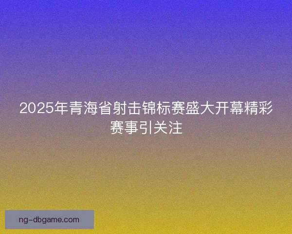 2025年青海省射击锦标赛盛大开幕精彩赛事引关注